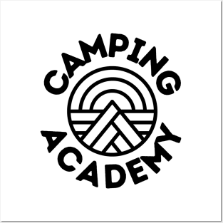 Camping Academy Perfect Gift for Nature Lovers Hiking Mountains Woods Travel Outdoors Posters and Art